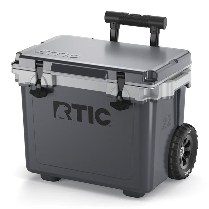 Hielera RTIC 22 QT con ruedas | 28 Latas | 5 Días con Hielo | Tamaño Compacto