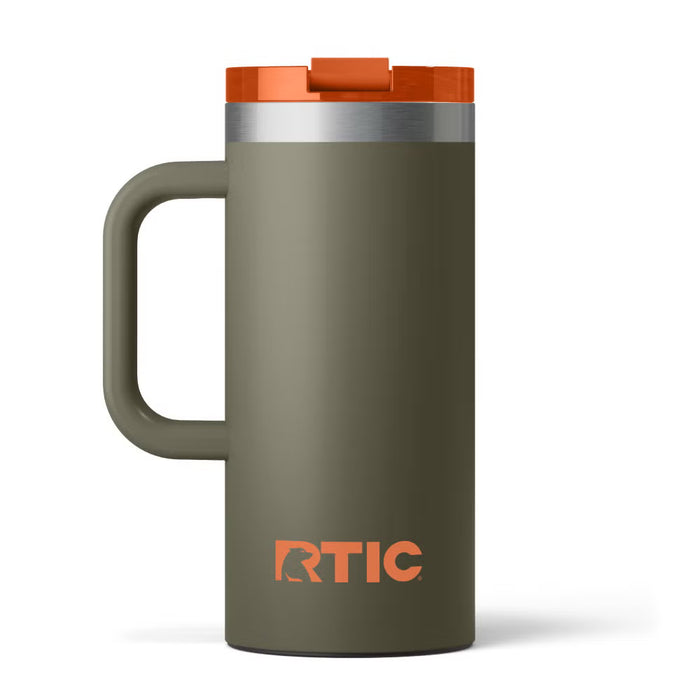 Taza de Viaje RTIC 16 oz con Interior Cerámico | 100% Antiderrame | Sabor Auténtico por Horas