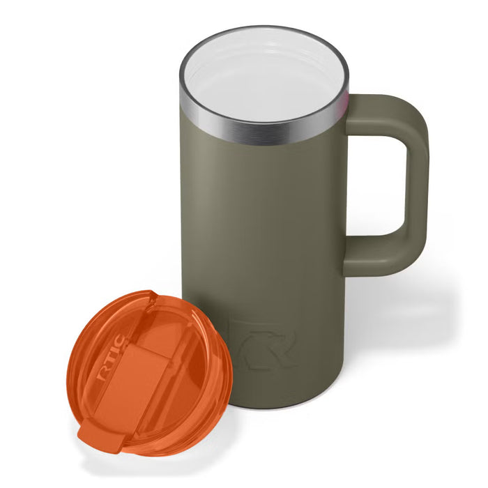 Taza de Viaje RTIC 16 oz con Interior Cerámico | 100% Antiderrame | Sabor Auténtico por Horas