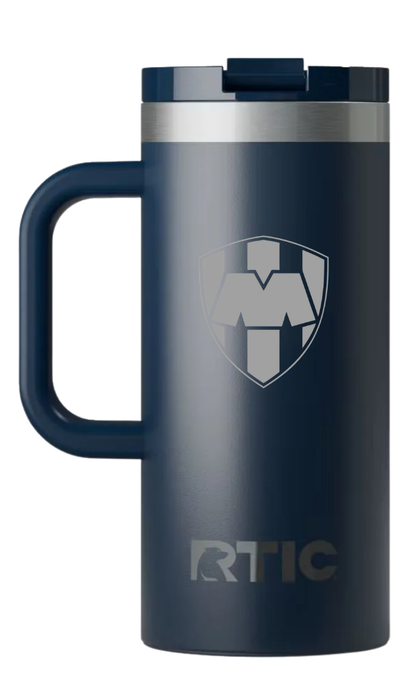 Taza de Viaje Rayados Oficial RTIC 16 oz con Interior Cerámico | Escudo Rayados