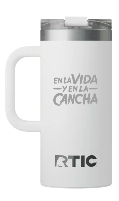 Taza de Viaje Rayados Oficial RTIC 16 oz con Interior Cerámico | En la Vida y en la Cancha