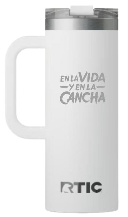Taza de Viaje Rayados Oficial RTIC 20 oz con Interior Cerámico | En la Vida y en la Cancha